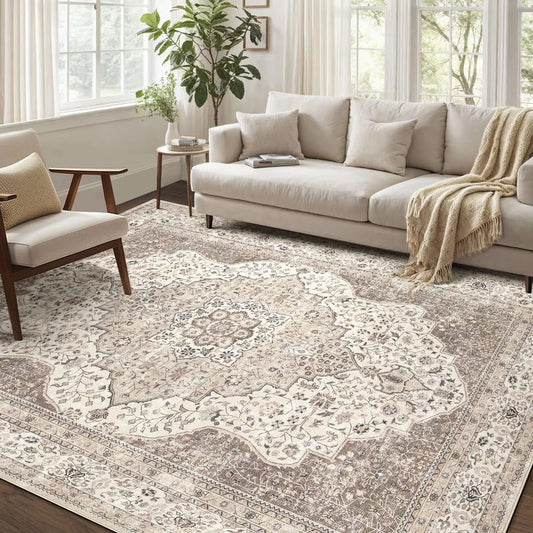 10x14 Washable Rug – Camel/Beige