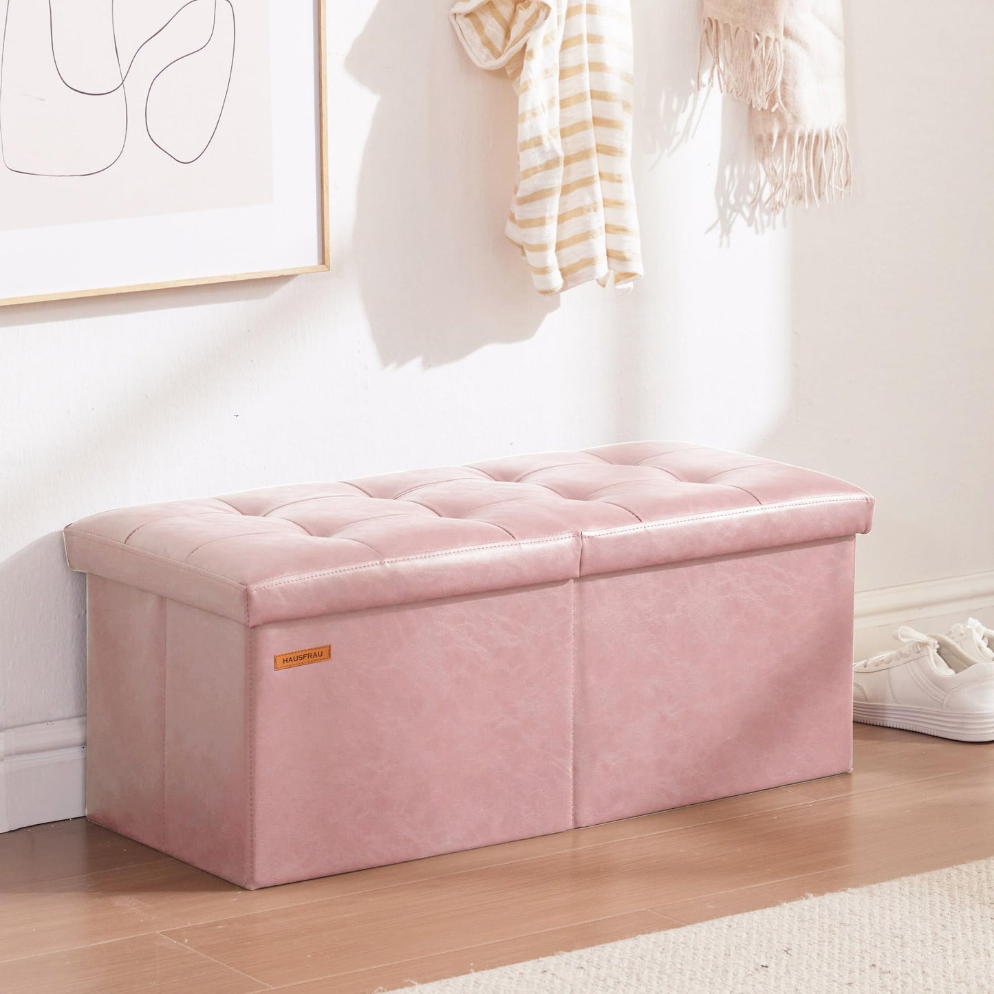 HAUSFRAU 31.5" Storage Ottoman Bench