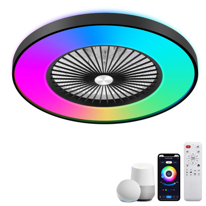24" Bladeless LED Ceiling Fan – Black