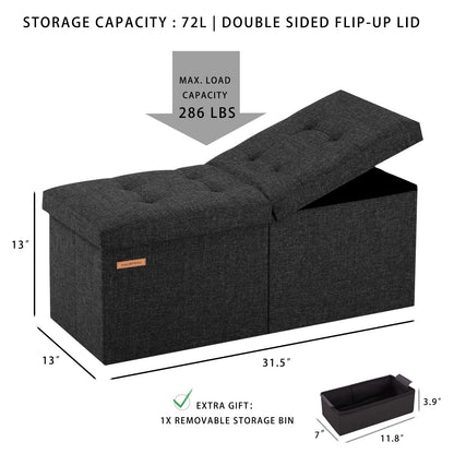 HAUSFRAU 31.5" Storage Ottoman Bench