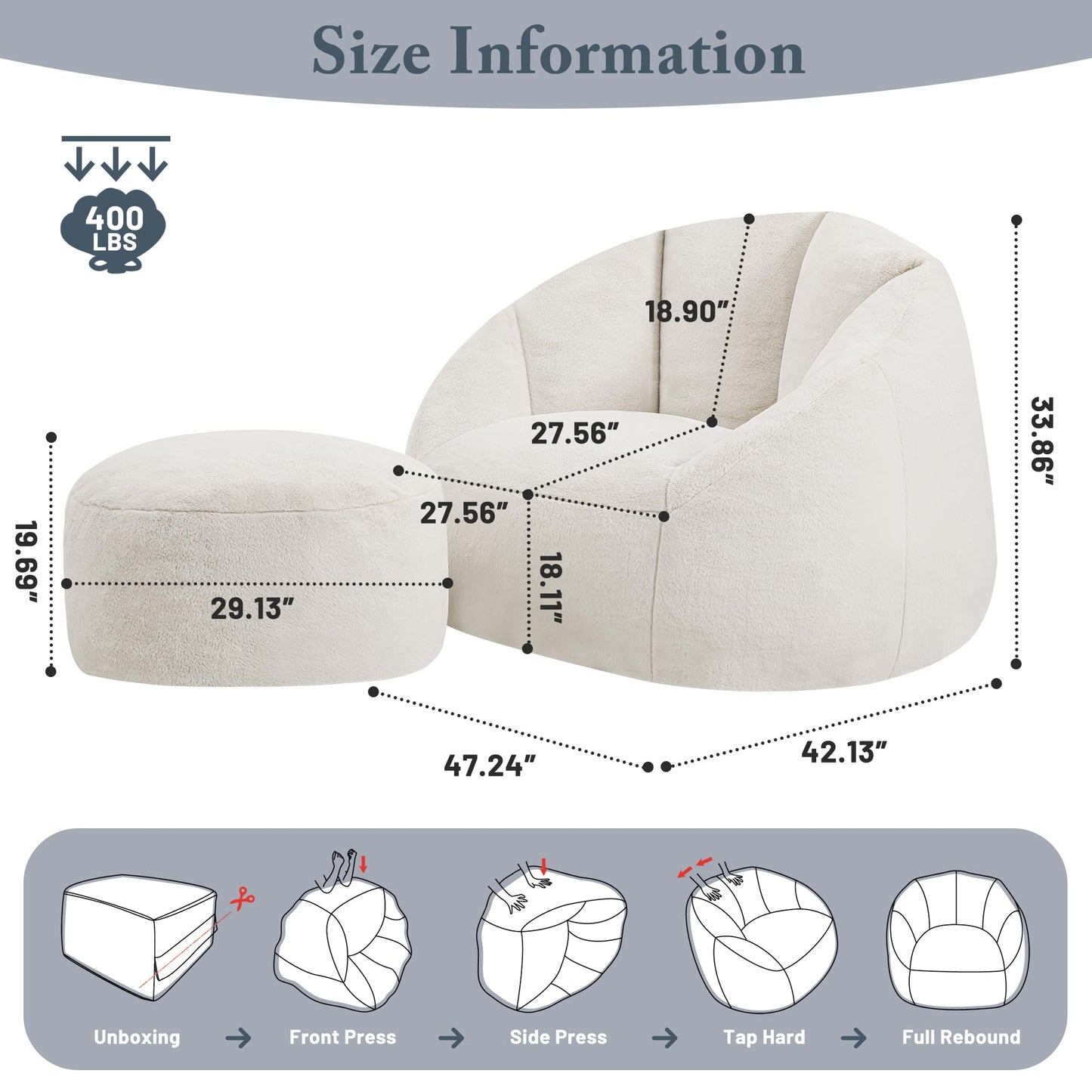 Giant Bean Bag Chair – Beige