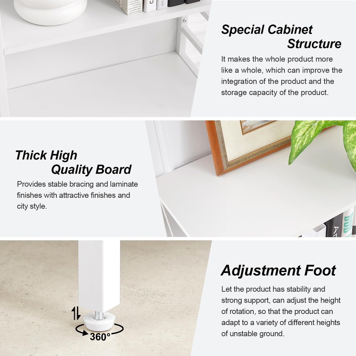 HOMISSUE 7-Tier Rustic Bookshelf