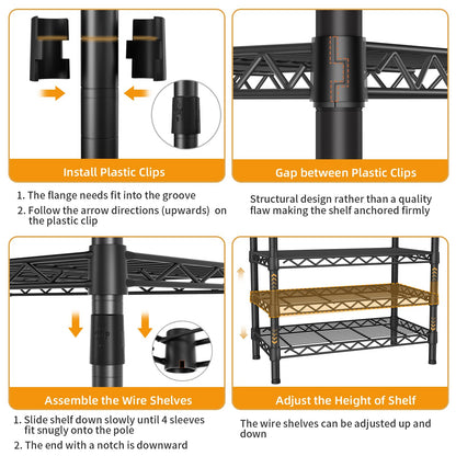 Heavy Duty Large Garment Rack with Shelves & Rods