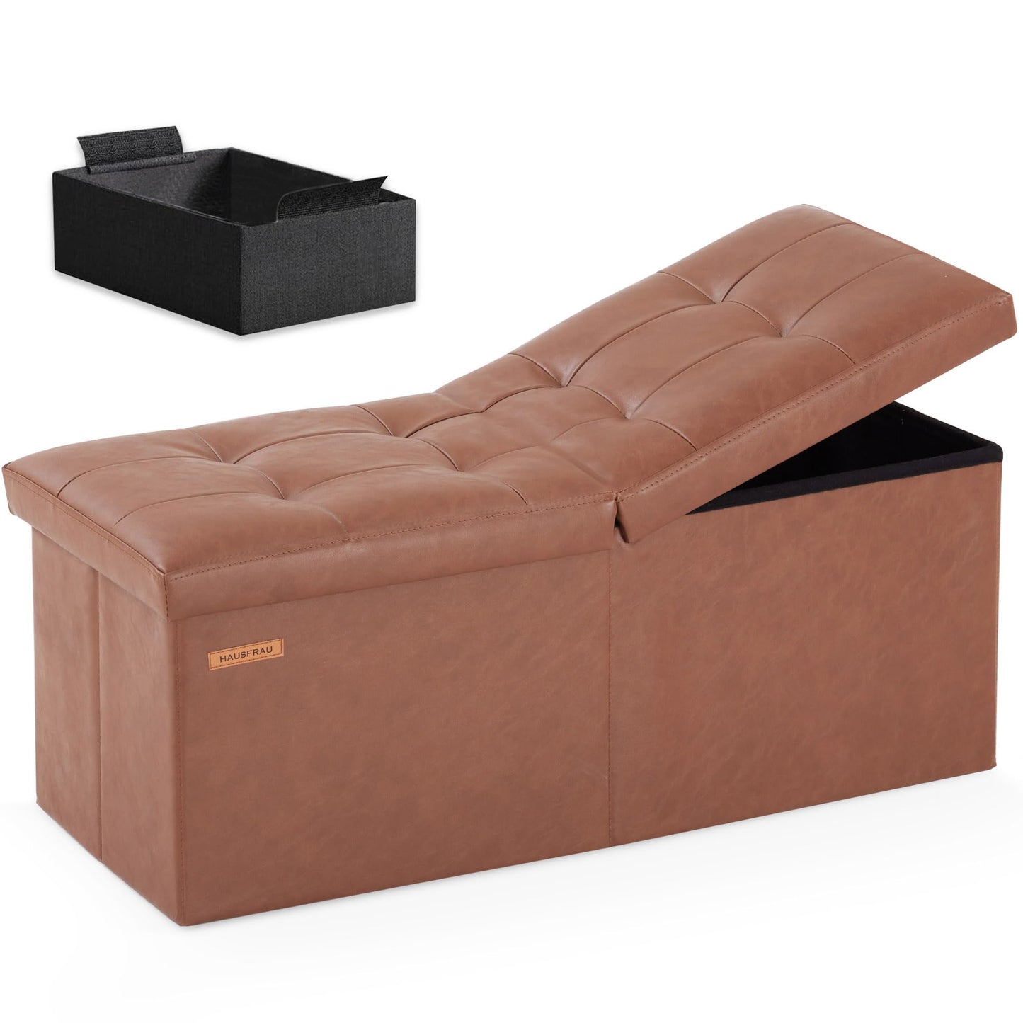 HAUSFRAU 31.5" Storage Ottoman Bench