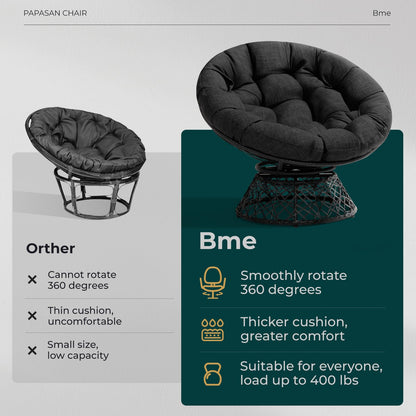 Bme 40" Papasan Swivel Chair
