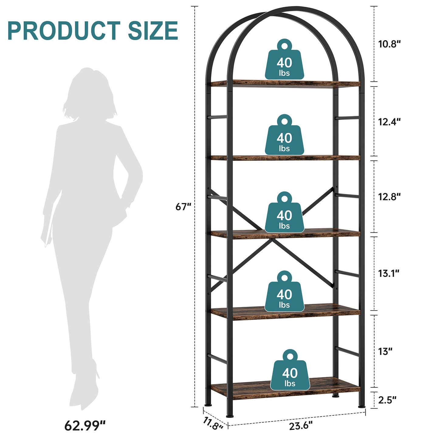 Shintenchi 5-Tier Bookshelf