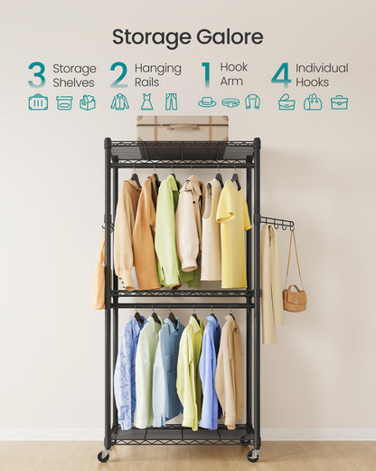 SONGMICS Heavy-Duty Portable Clothes Rack