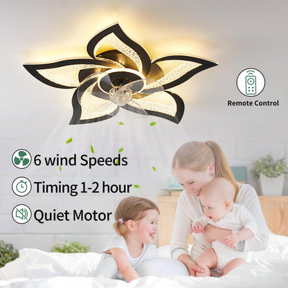 32" Black Ceiling Fan with Light
