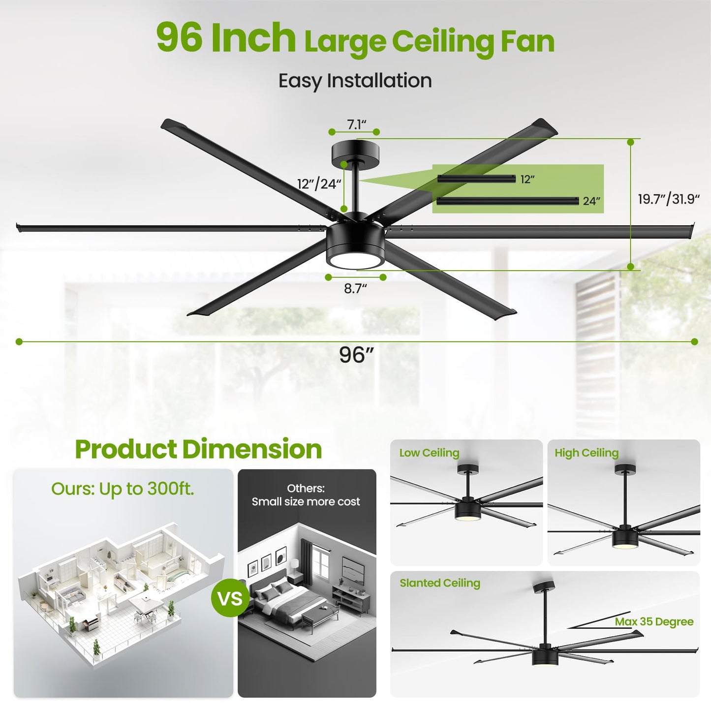 72" LED Ceiling Fan