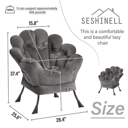 Butterfly Chair with Ottoman – Khaki Velvet
