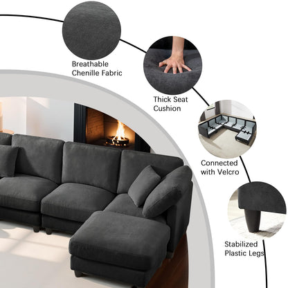 7-Seater Modular Sofa – Black