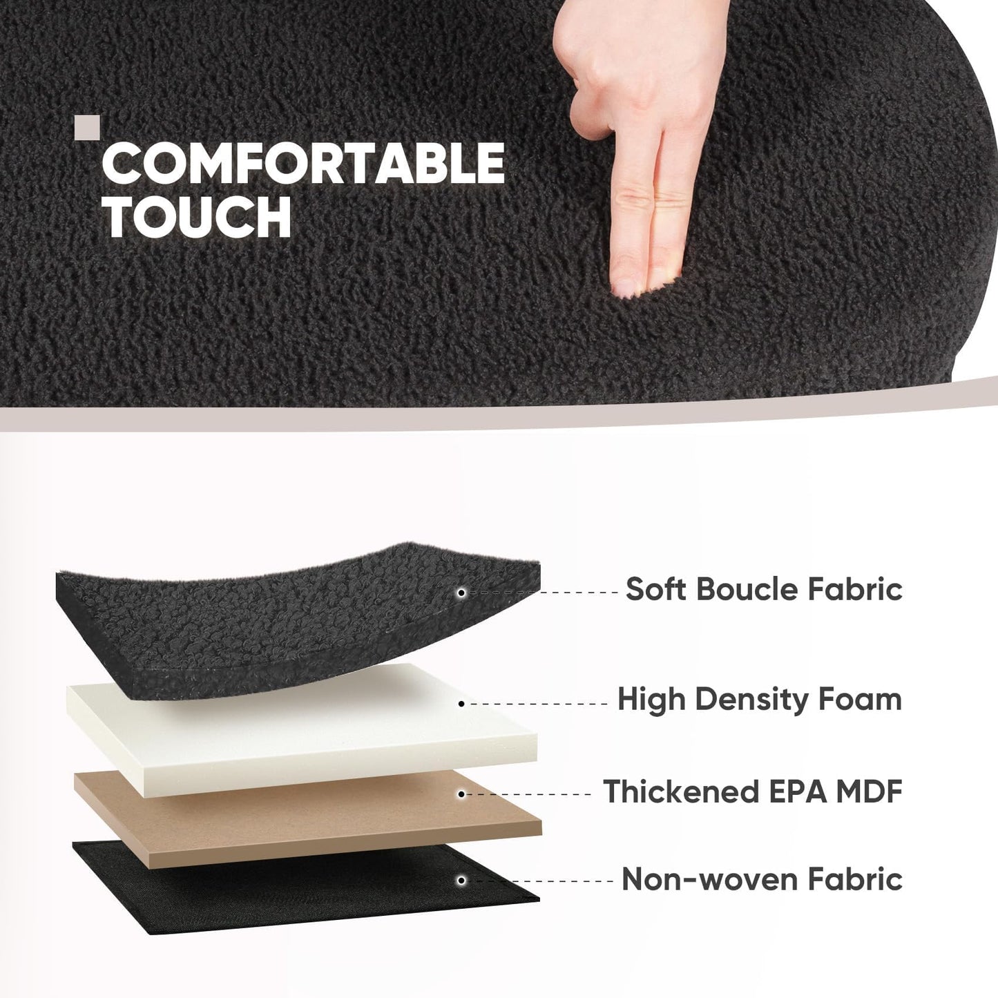FSOBEIIALEO 43.3" Sherpa Storage Ottoman Bench