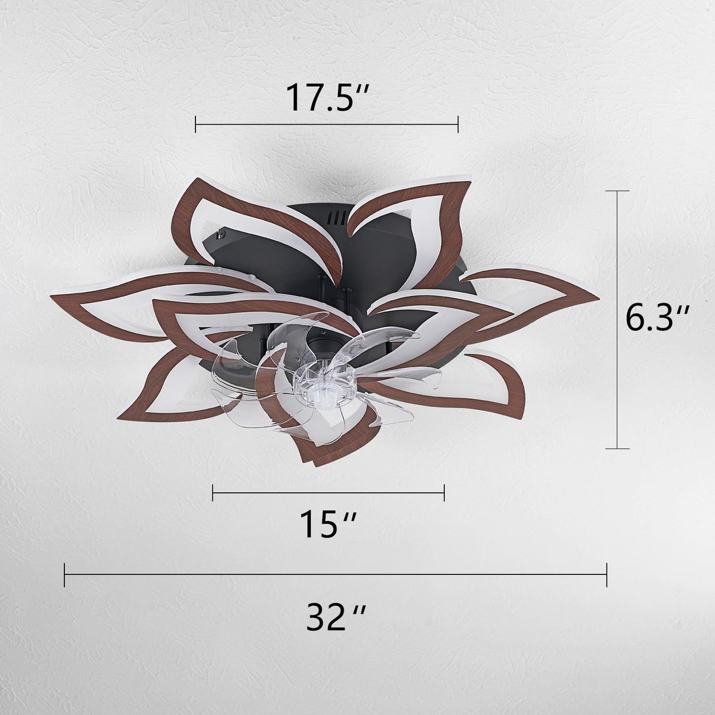 32" Black Ceiling Fan with Light