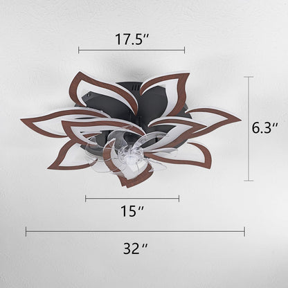 32" Black Ceiling Fan with Light