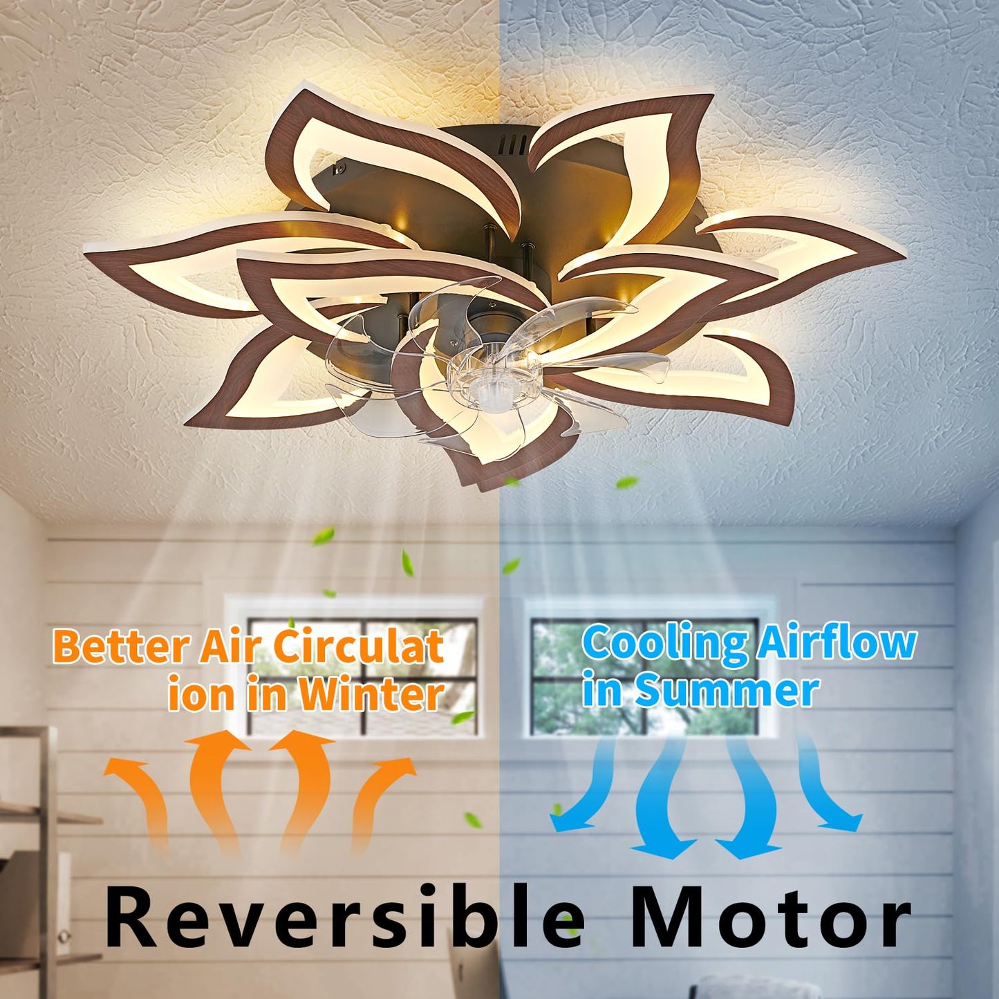 32" Black Ceiling Fan with Light