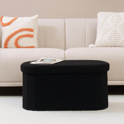 FSOBEIIALEO 43.3" Sherpa Storage Ottoman Bench