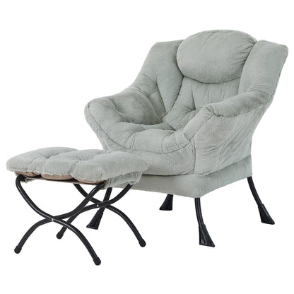 Tiita Velvet Lounge Chair with Ottoman