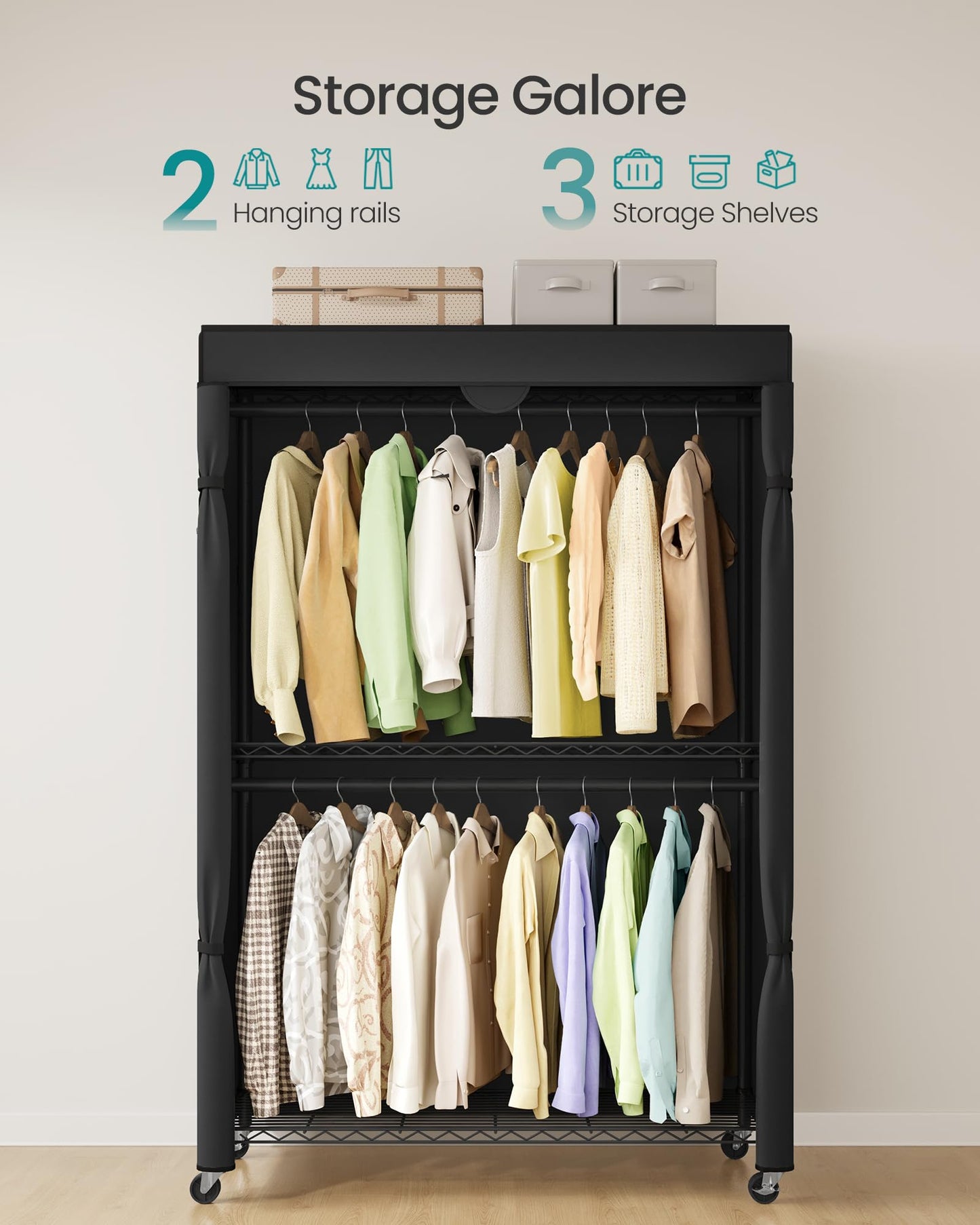 SONGMICS Heavy-Duty Portable Clothes Rack