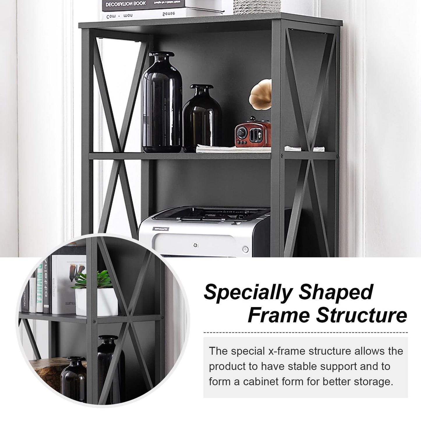 HOMISSUE 7-Tier Rustic Bookshelf