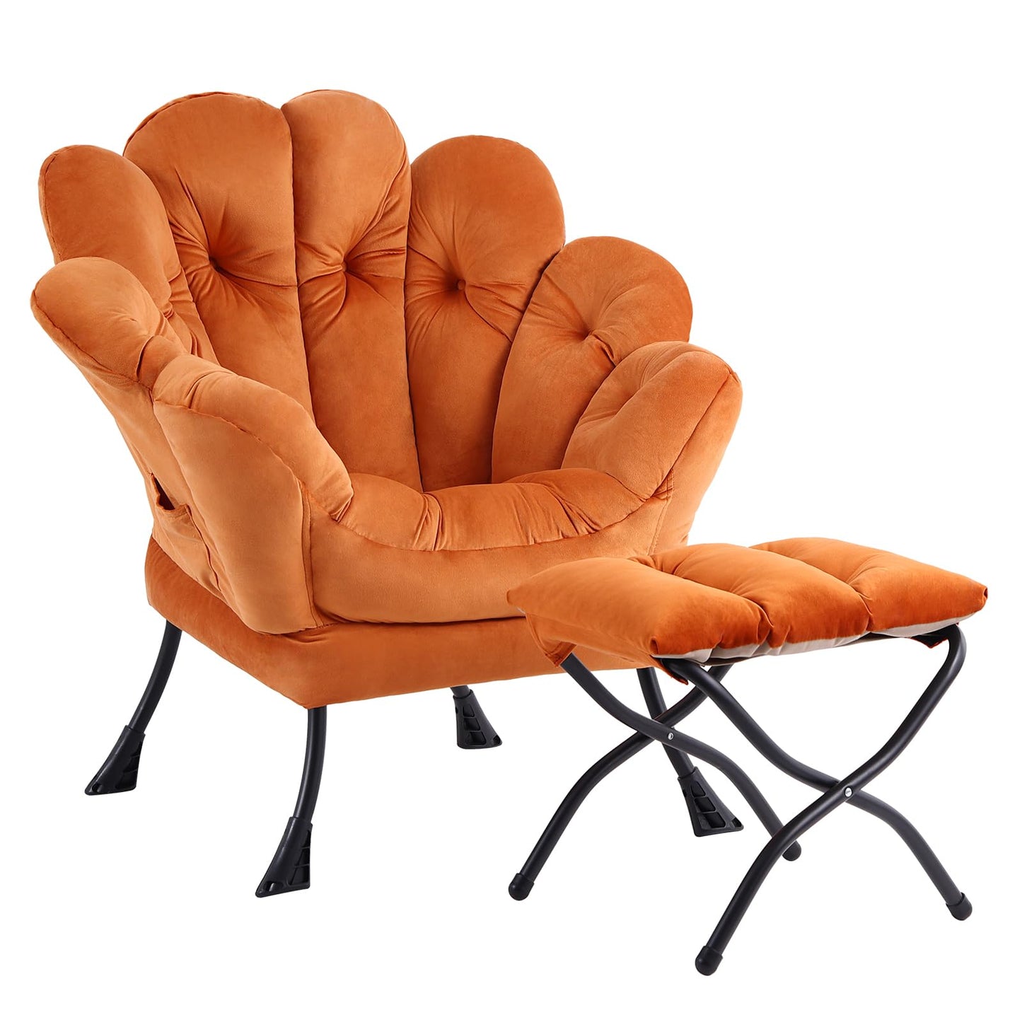 Butterfly Chair with Ottoman – Khaki Velvet