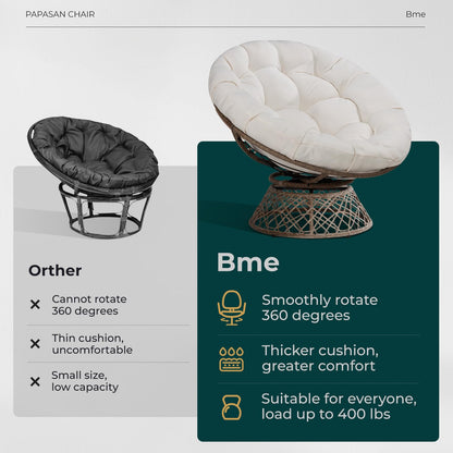 Bme 40" Papasan Swivel Chair