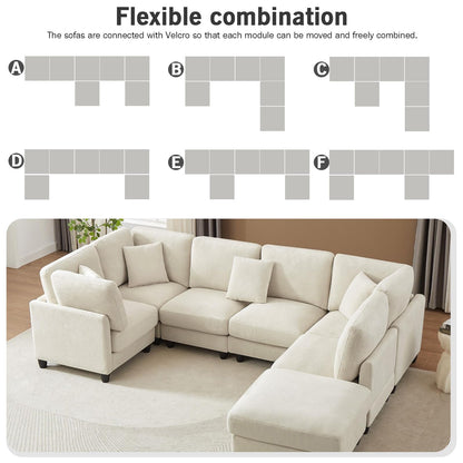 7-Seater Modular Sofa – Black