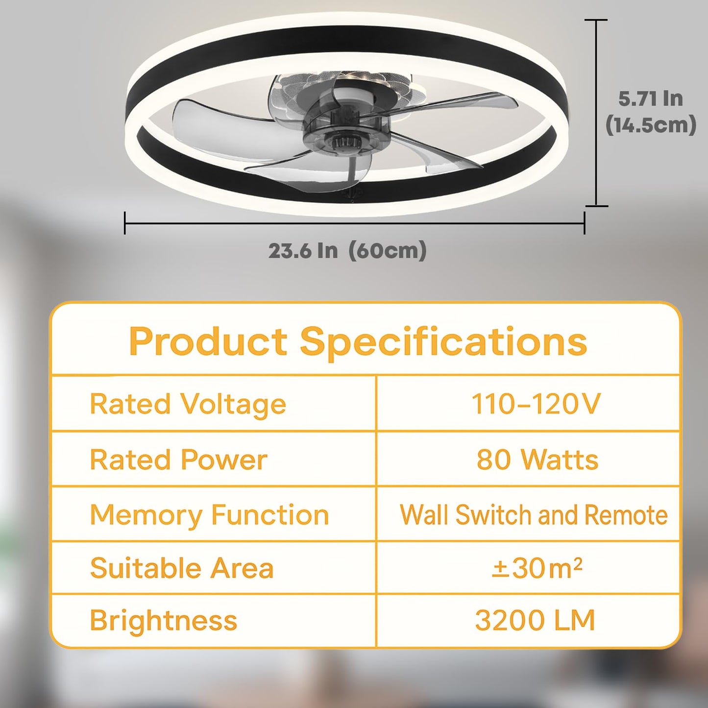 20" Ceiling Fan with Light