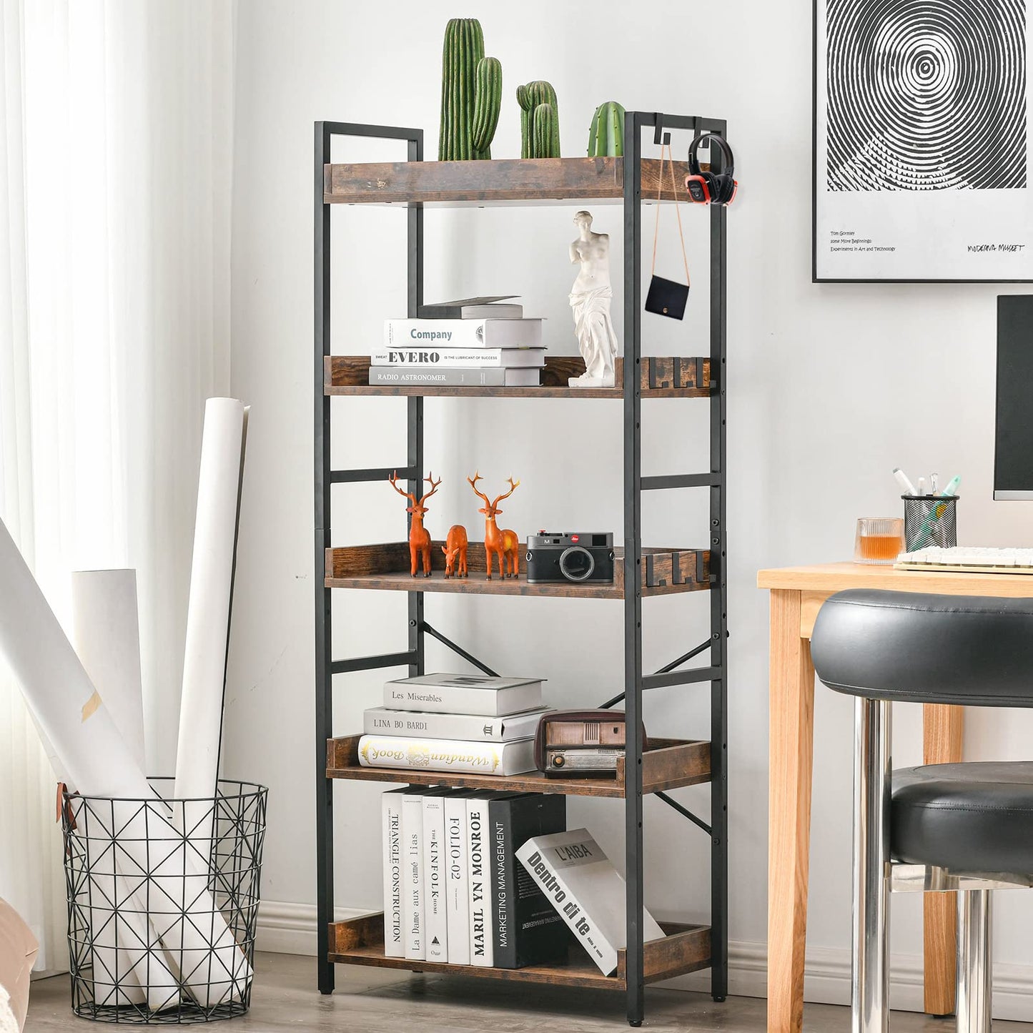 HCHQHS 6-Tier Bookcase