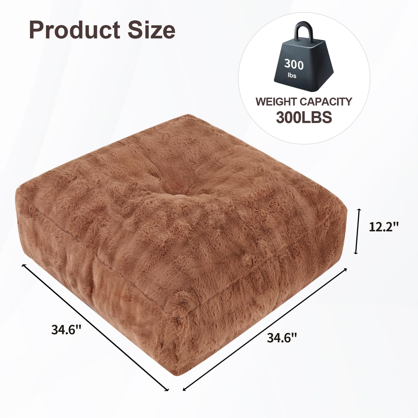 Comfy Floor Sofa Bean Bag Chair – Brown