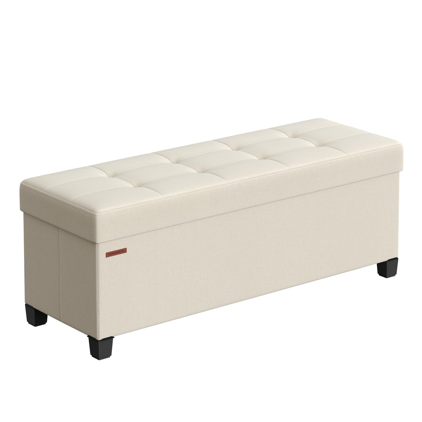 SONGMICS Foldable Storage Ottoman Bench, 15"x43"x15.7"