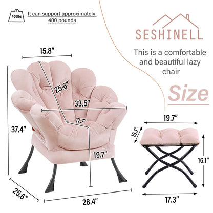 Butterfly Chair with Ottoman – Khaki Velvet