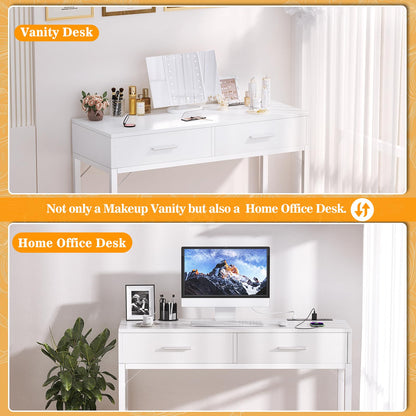 Cyclysio 36" Makeup Vanity Desk White