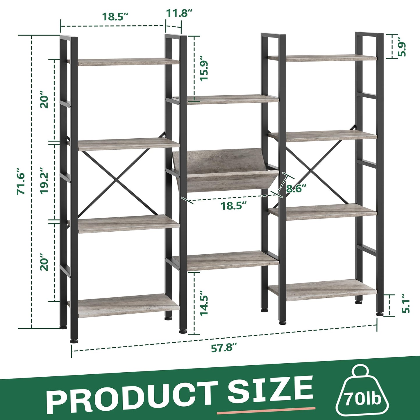 Shintenchi 5-Tier Bookshelf
