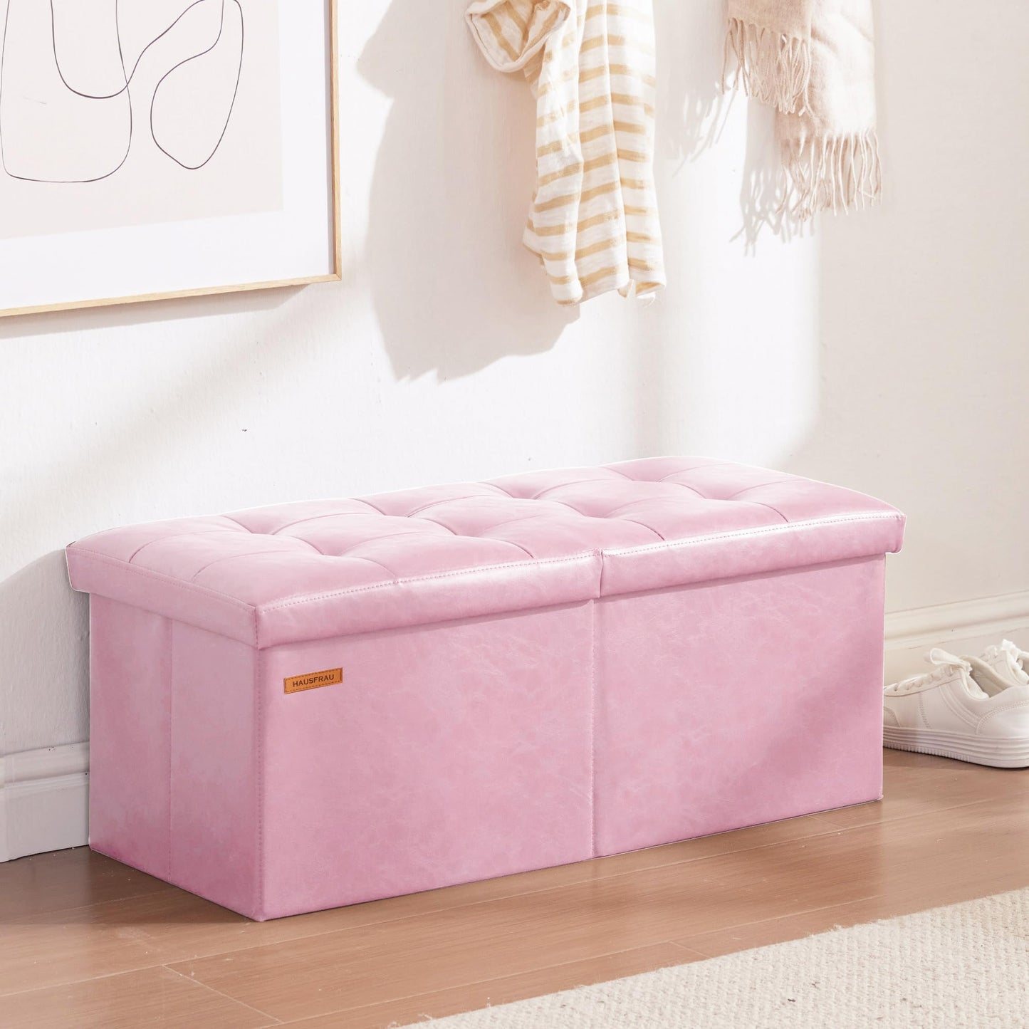 HAUSFRAU 31.5" Storage Ottoman Bench