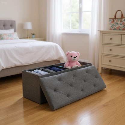DUMOS 30" Foldable Storage Ottoman Bench