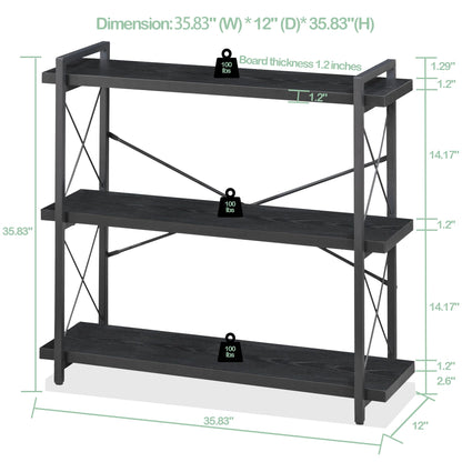 HCHQHS 4-Tier Industrial Bookshelf