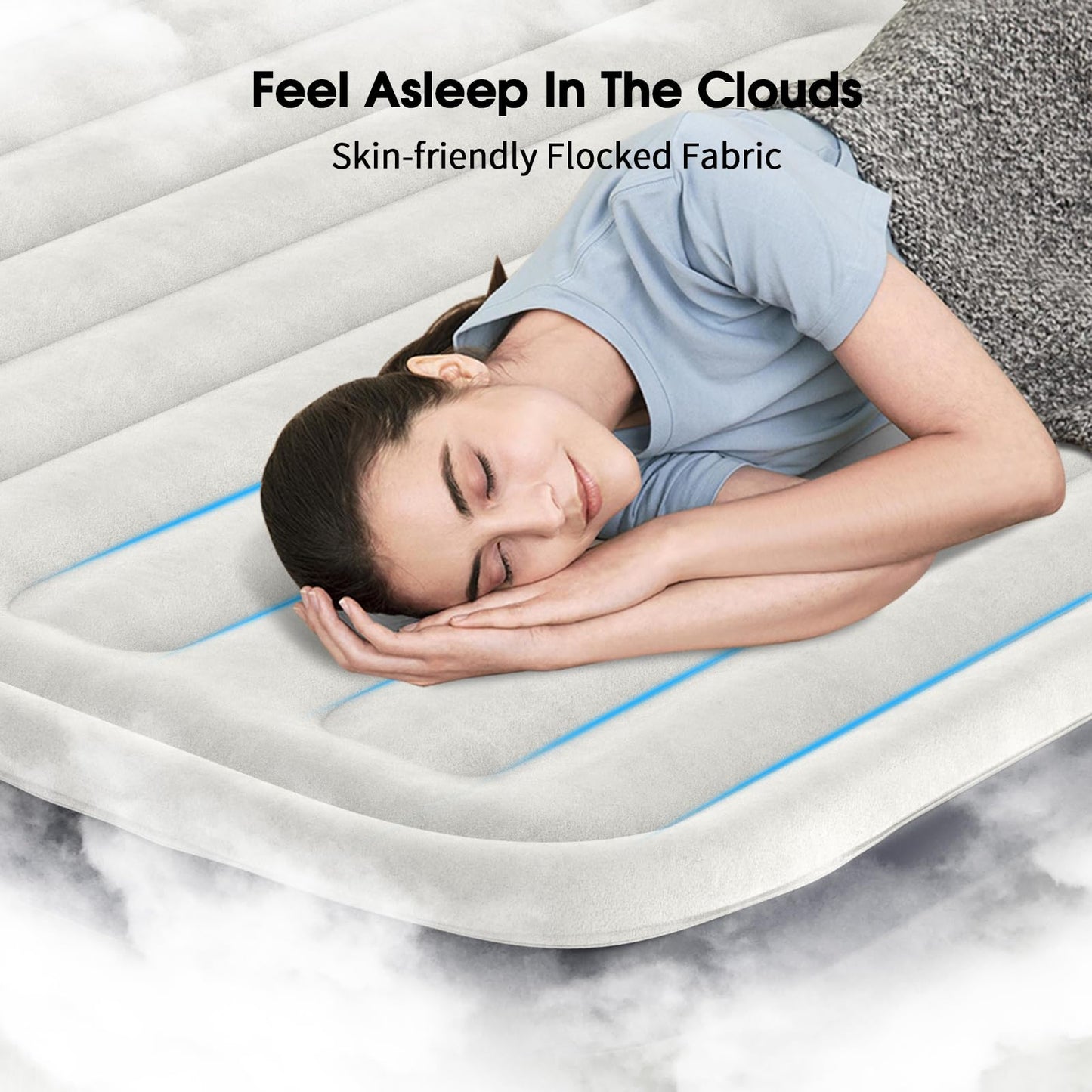 18" Full Air Mattress with Built-In Pump