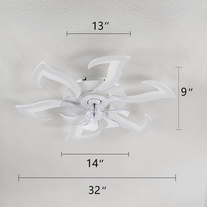 32" Black Ceiling Fan with Light