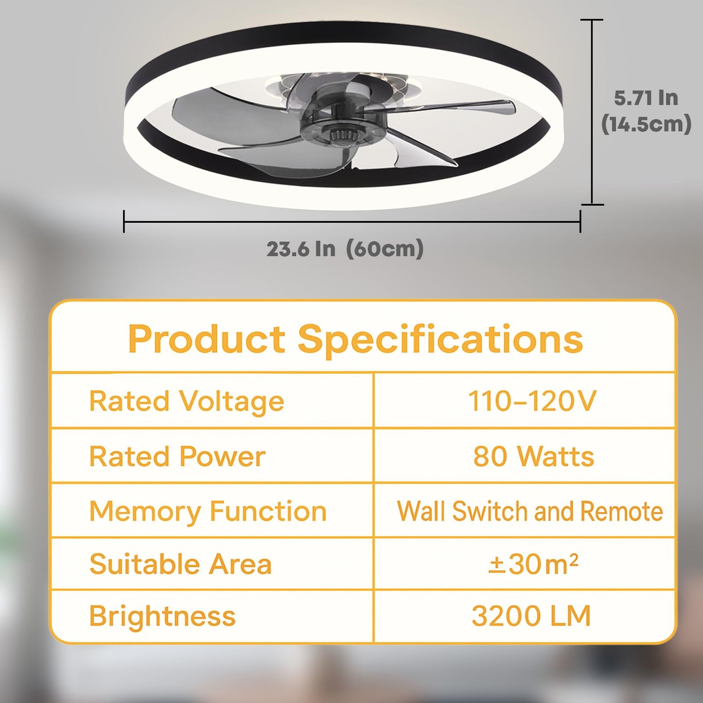 20" Ceiling Fan with Light