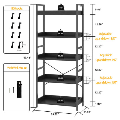 HCHQHS 6-Tier Bookcase
