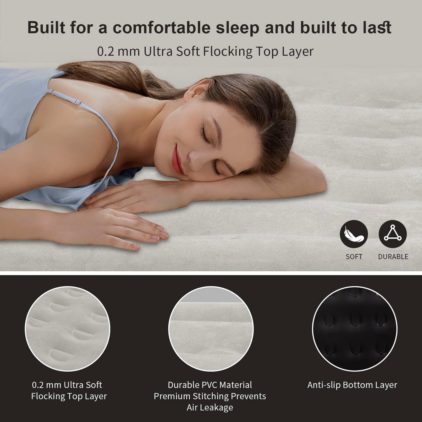 16" Queen Air Mattress with Built-In Pump