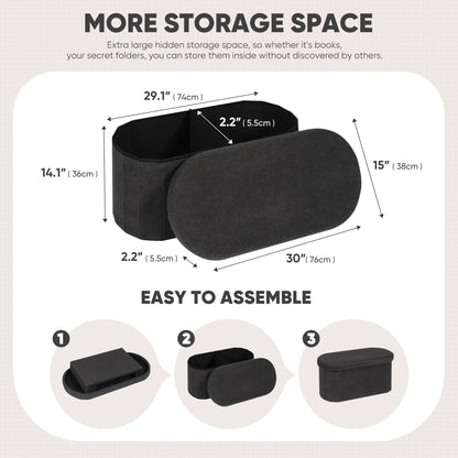 FSOBEIIALEO 43.3" Sherpa Storage Ottoman Bench