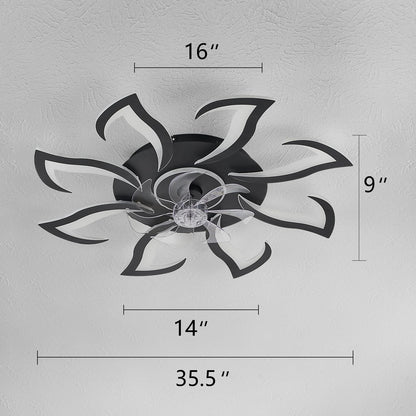 32" Black Ceiling Fan with Light