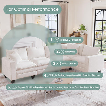 97" 5-Seater Modular Sofa – Beige