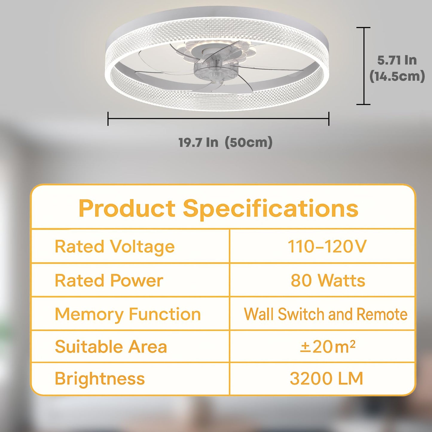 20" Ceiling Fan with Light