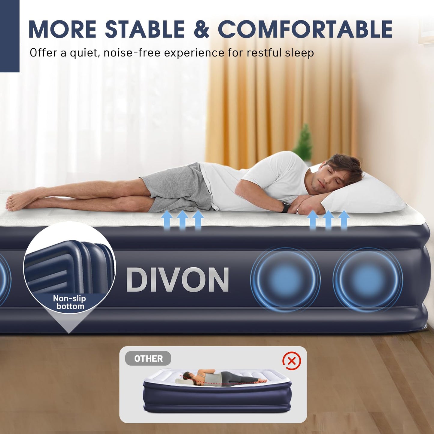18" Queen Air Mattress with Built-In Pump