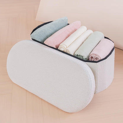 FSOBEIIALEO 43.3" Sherpa Storage Ottoman Bench