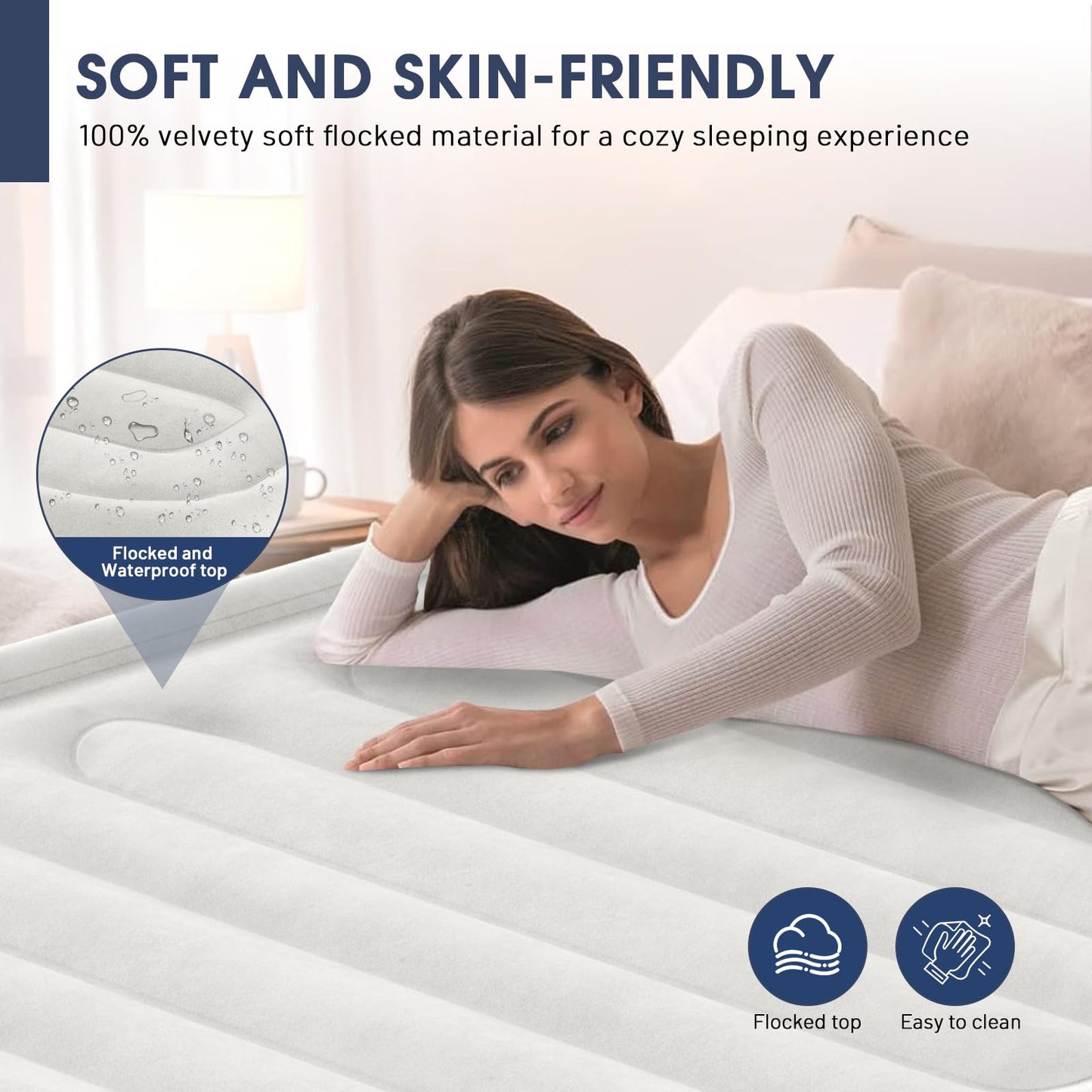 18" Queen Air Mattress with Built-In Pump