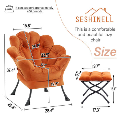 Butterfly Chair with Ottoman – Khaki Velvet
