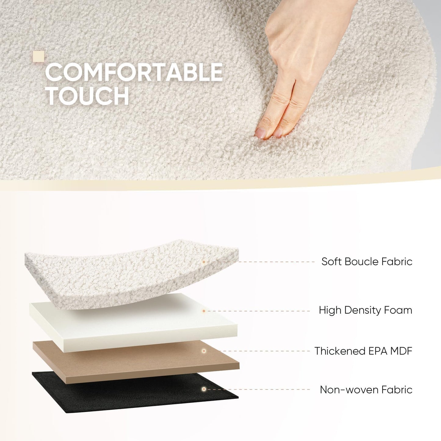 FSOBEIIALEO 43.3" Sherpa Storage Ottoman Bench